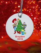 3" ceramic Toy Story Woody Buzzl Christmas Ornament 2022 custom personalized