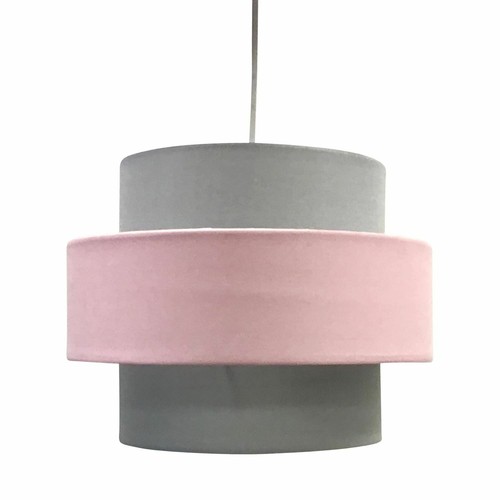 Easy Fit Light Shade Pink and Grey Design 2 Tier Ceiling Lighting Pendant - Picture 2 of 6