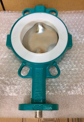 INTERAPP PN10/16/CL150 4'' PTFE LINED BUTTERFLY VALVE 16 BAR MWP NEW NO BOX