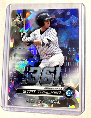2019 Bowman Chrome- NICK MADRIGAL Stat Tracker SP RC Atomic Refractor #'d/150