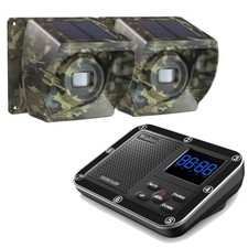 Wuloo 1/3 Mile Solar Powered Wireless Driveway Alarms with 2 Sensors Detectors