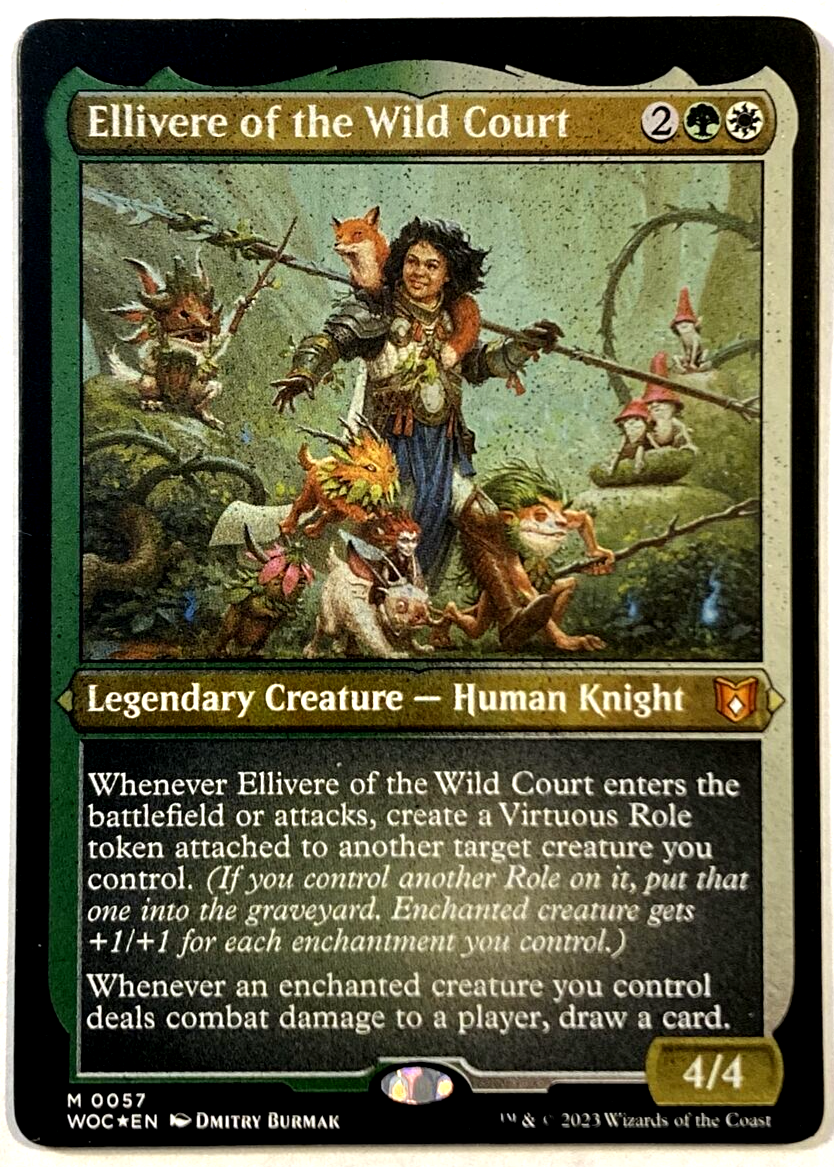 MTG Ellivere of the Wild Court FOIL ETCHED THICK CARD Wilds of