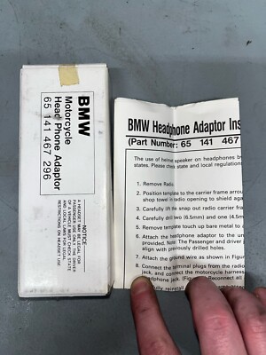 NOS BMW Motorcycle K100 RT/LT Radio Head Set Adapter 65 141
