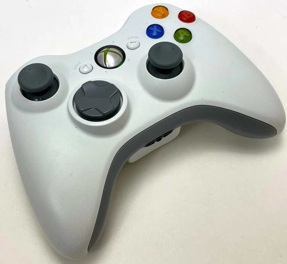 GENUINO Microsoft Xbox 360 BLANCO Controlador Inalámbrico Gamepad OFICIAL Juegos -B- Foto 2 de 4