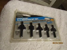 CREDO 14750 Dura Sharp 5 Pc Router Bid Set Decorative Edging Set NOS NEW Sealed