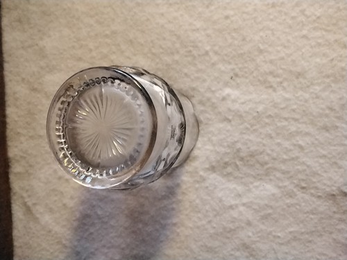 Vase Clear Etched Glass/ Candle Holder Scalloped Possibly Hand Painted Vintage - Picture 6 of 9