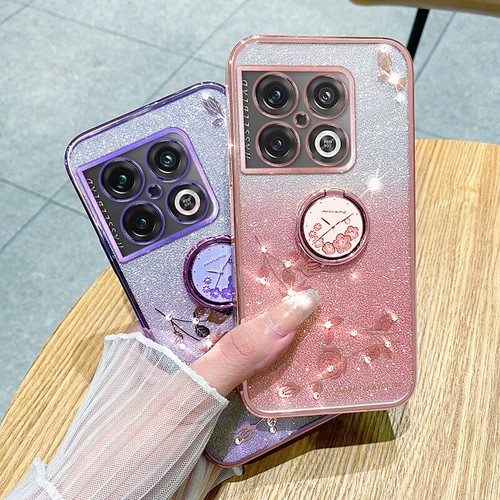 For OnePlus 10 Pro, Shockproof Clear Ring Holder Bling Glitter Soft Case Cover - Picture 4 of 14