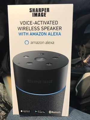 sharper image voice activated speaker with amazon alexa