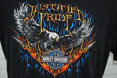 HARLEY DAVIDSON MOTORCYCLES T-Shirt Mens Black Eagle