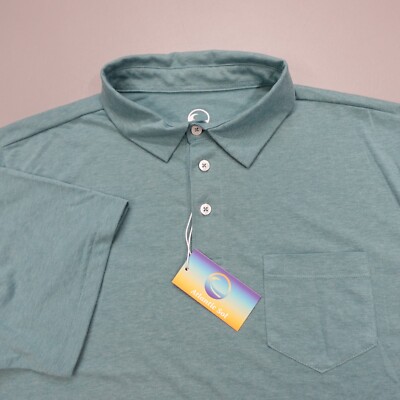 Atlantic Sol Polo Shirt Storm Green Dri-Release Pocket Soft Men's Size L