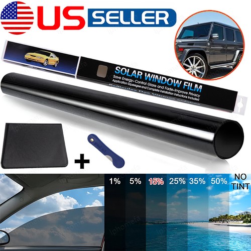 5% 15% 25% 35%VLT Car Window Sun Visor Strip Tint Film Front Windshield UV Shade