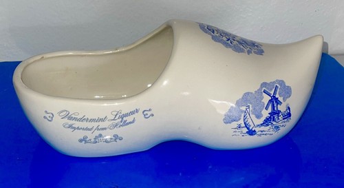 Blau & weiß Vandermint Likör Porzellan niederländische Schuhe 12,5 Zoll lang x 5 Zoll breit x 5 Zoll
