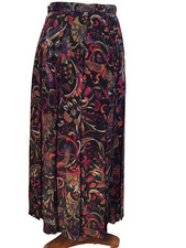 Women s 90's PBM Colorful Floral Pleated Maxi Skirt - Size 10