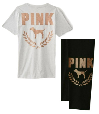 T-shirt Victoria's Secret Rose Rare - Modèle Campus Bling - Manches Longues - Taille 00OOOOOO - Neuf Avec étiquette
