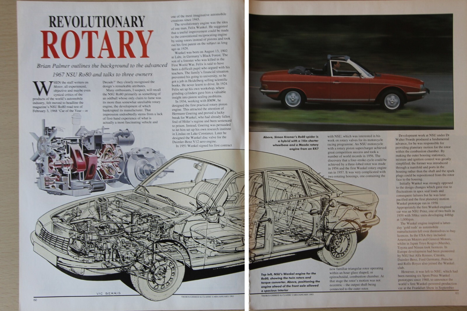 CC 1993 magazine article: NSU Ro80, STANDARD, SPIDER & SILVER STANDARD history