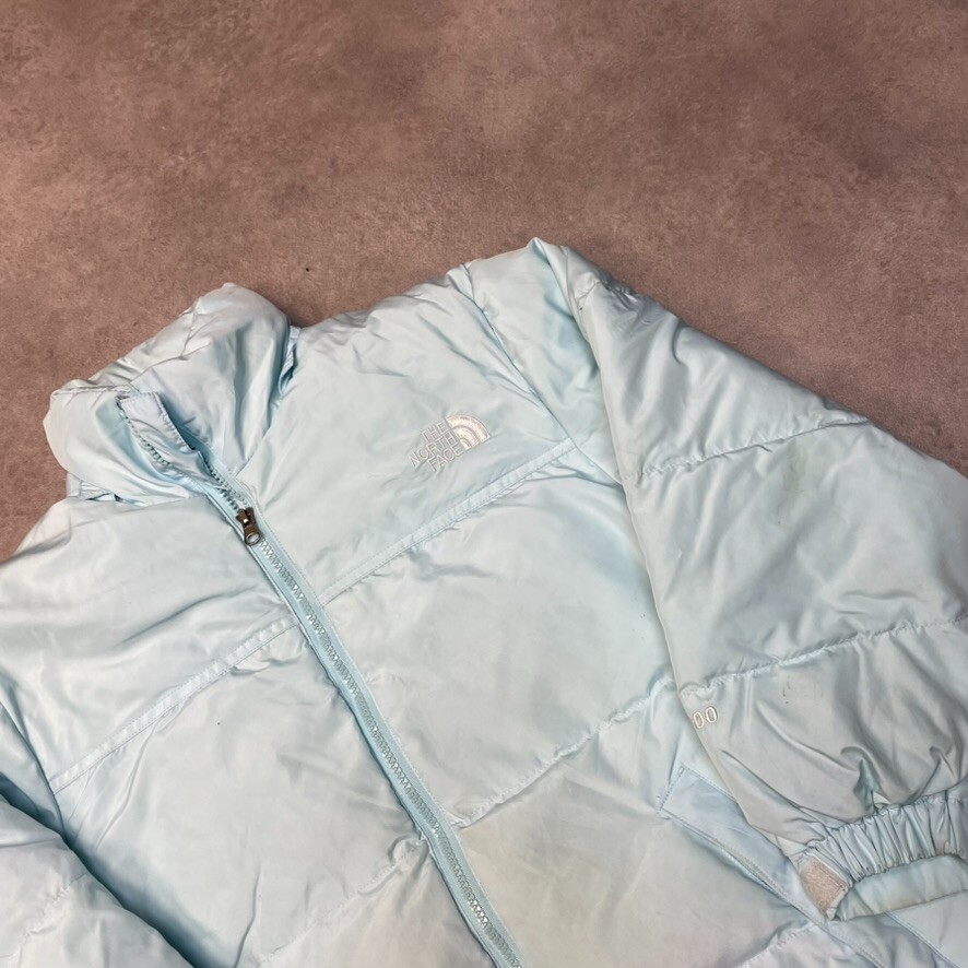 The North Face Puffer Jacket Kids Y2K Skiing Full Zip Coat, Blue, Medium image 3