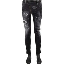 DSQUARED2 Distressed Logo Skinny 5-Pocket Jea...