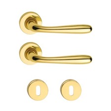 COPPIA MANIGLIA COPPIA MANIGLIE PORTE INTERNE OTTONE LUCIDO MODELLO PATRI