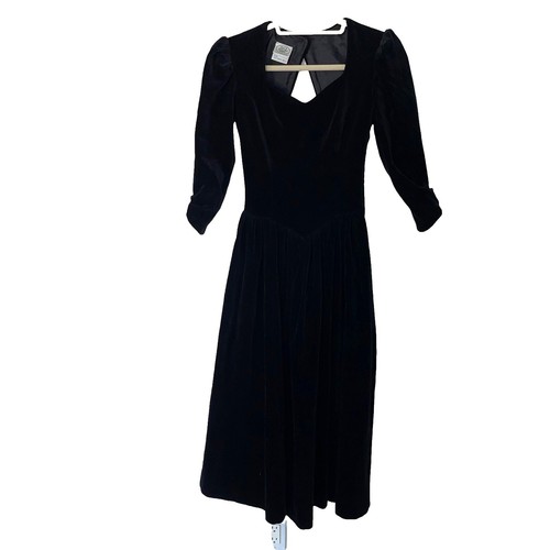 NEW Laura Ashley Vintage Velvet Maxi Dress Olive Green XL Empire Waist Long  90s | eBay
