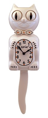 White Kit-Cat Klock swarovski Authorized Custom Edition jeweled Clock Orange
