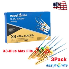 3Pk Dental X3 Files Endodontic X3-Blue MAX endo Rotary Files Flexible Root canal