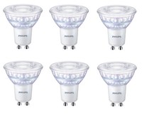 6X Philips Reflektor Spot 2,6W = 35W GU10 36° Warmweiß Eek:F (Spektrum A-G)