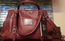 Nicole By Nicole Miller Hand And Shoulder Bag Dark Red New
