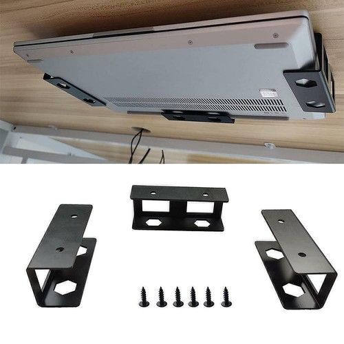 1xBlack Unter Schreibtisch Laptop Halter Halterung Mit Schraube Unter Werkzeuge