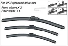 Ford Mondeo 2000 -2007 BRAND NEW FRONT AND REAR WINDSCREEN WIPER BLADES 22"20"19