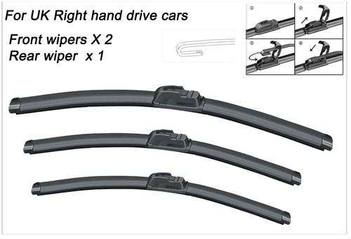 Ford Mondeo 2000 -2007 BRAND NEW FRONT AND REAR WINDSCREEN WIPER BLADES 22"20"19 - 第 1/1 張圖片