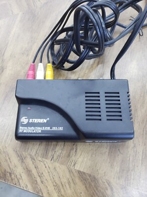 Steren RF Modulator 203-102 Stereo Audio Video S-VHS Signal VCR DVD TV  Antenna