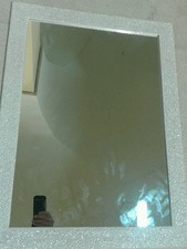 specchio specchiera  bellissima cornice argento  brillantini  est 61 x 81