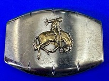 Cowboy Saddle Bronc Western two tone Nickel Plated belt buckle
