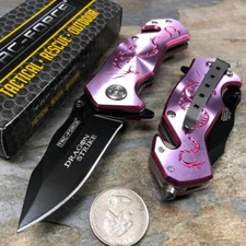 5.75" TAC-FORCE PINK Fantasy Dragon Outdoor Tactical Small Pocket Knife