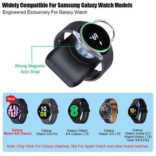 Portable Charger Charging bank USB for Samsung Galaxy Watch 6/5 Pro/4/4 Classic - Picture 3 of 17