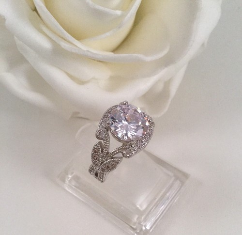 Vintage Jewellery Gold Ring White Sapphires Antique Deco Dress Jewelry 6 1/2 - Picture 9 of 10