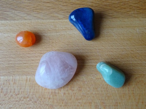 4 verschiedene Edelsteine, Heilsteine, geschliffen und poliert (Rosenquarz) - Bild 2 von 2