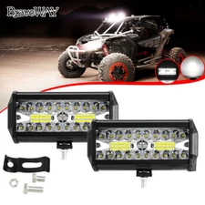2pcs7'' inch LED Work Light Bar Pods Driving Fog Lamps for Truck Offroad 4WD