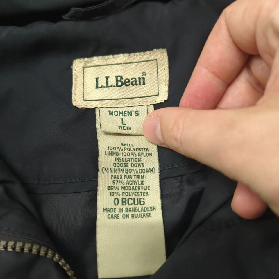 Chaqueta LL Bean Parka Plumón de Ganso Mujer L Capucha Extraíble Imitación Piel Acolchada 0 BCU6 Foto 4 de 4
