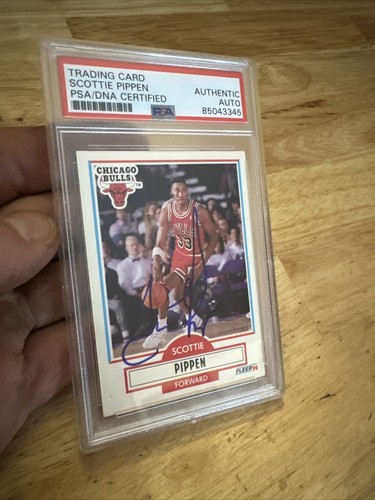 Scottie Pippen Autograph PSA Authentic Auto Chicago Bulls Slabbed Fleer 1990 - Picture 2 of 24