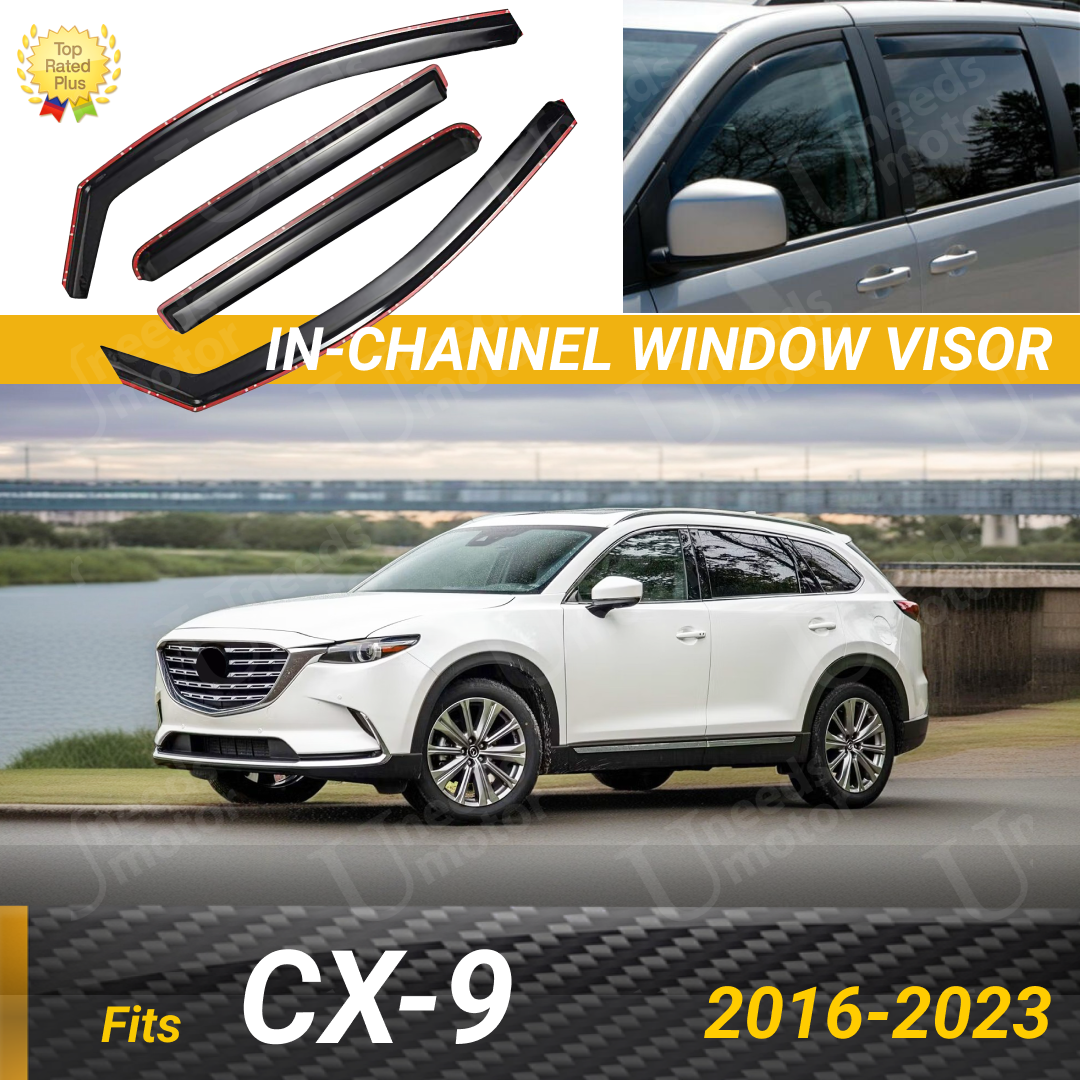 Fits 2016-2023 Mazda CX-9 In-Channel Window Vent Visors Rain