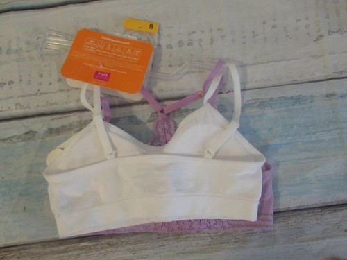 Maidenform Girls Bra Small 6/6X 28A White seamfree removable cups 2pack NEW NWT - Picture 2 of 4