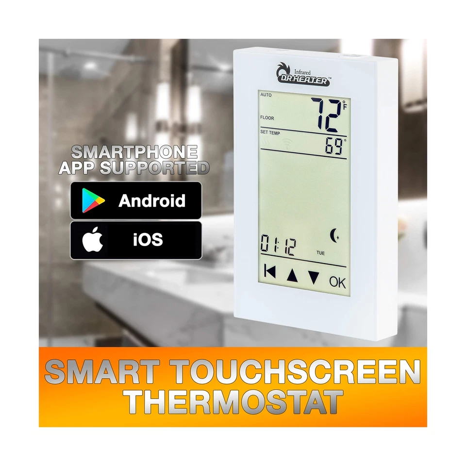 DR. INFRARED HEATER Electric Radiant Floor Heating Cable Kit with WiFi Thermo... - Image 3 of 4