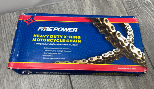 Fire Power 692-5614 HeavyDuty X-Ring Motorcycle Chain Natural 520 Pitch 114 Link - Picture 4 of 7