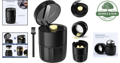 3-in-1 Pill Crusher Cutter Storage Box Stainless Steel Grinding Pet Elderly - Picture 2 of 9