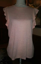 a new day Size Medium Light Salmon Ruffles at Arms Short Sleeves1051