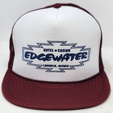 Edgewater Casino Laughlin Nevada Vintage Hat Nissin Maroon White Southwestern