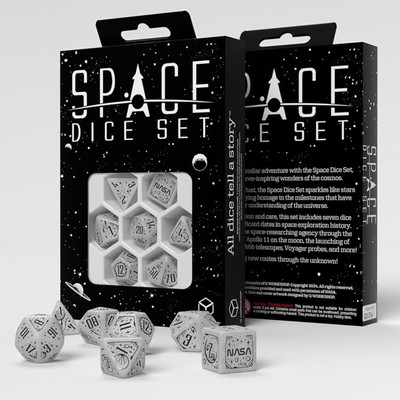 Q-Workshop Space Apollo 7 Piece Dice Set NEW IN STOCK