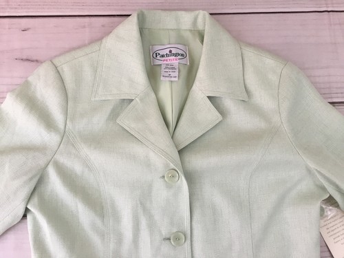 NWT Vintage Patchington Petite Women's sz 8P Key Lime Shoulder Pad Blazer Jacket - Bild 4 von 12