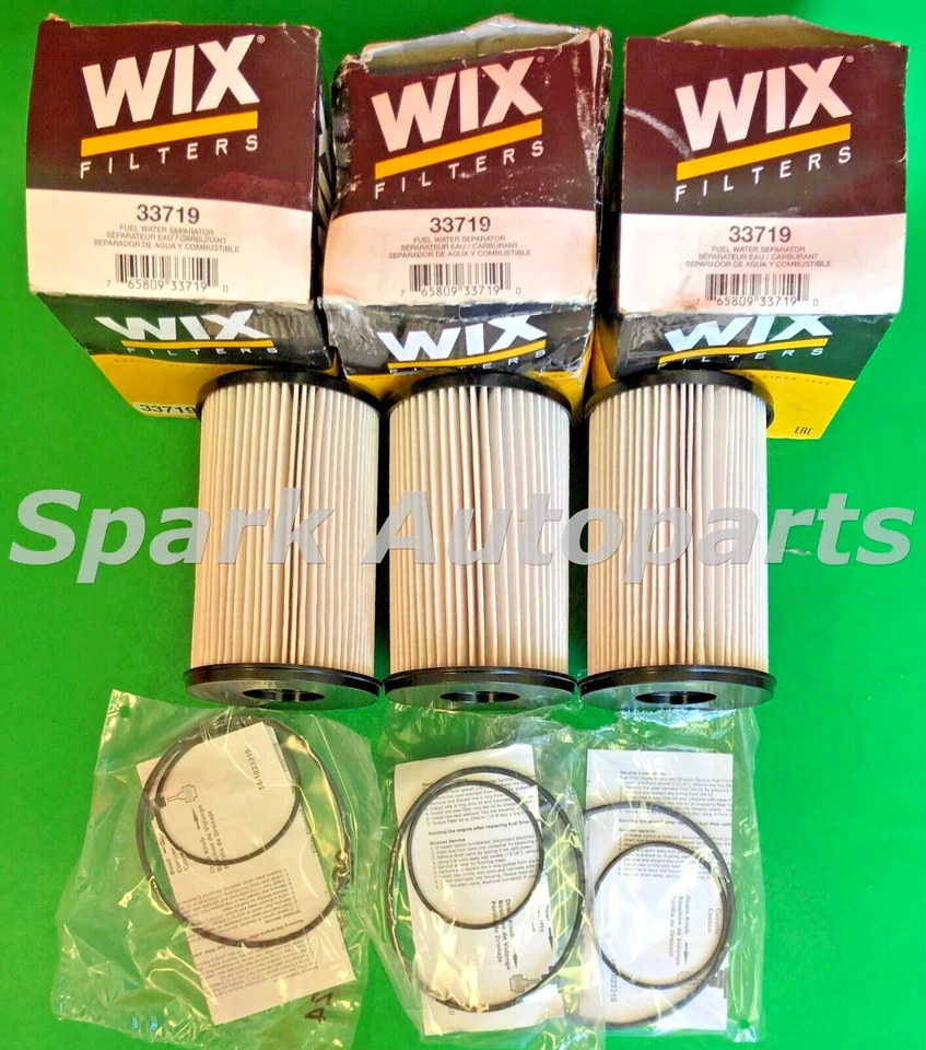 New Lot of 3 Fuel Filter WIX 33719 For INTERNATIONAL HARVESTER, IC CORPORATION Foto 2 de 3